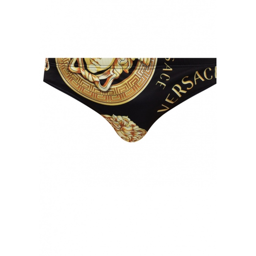 Versace Men’s Black and Gold Medusa Speedo / Swimbrief Size 4 (Small) | $120
